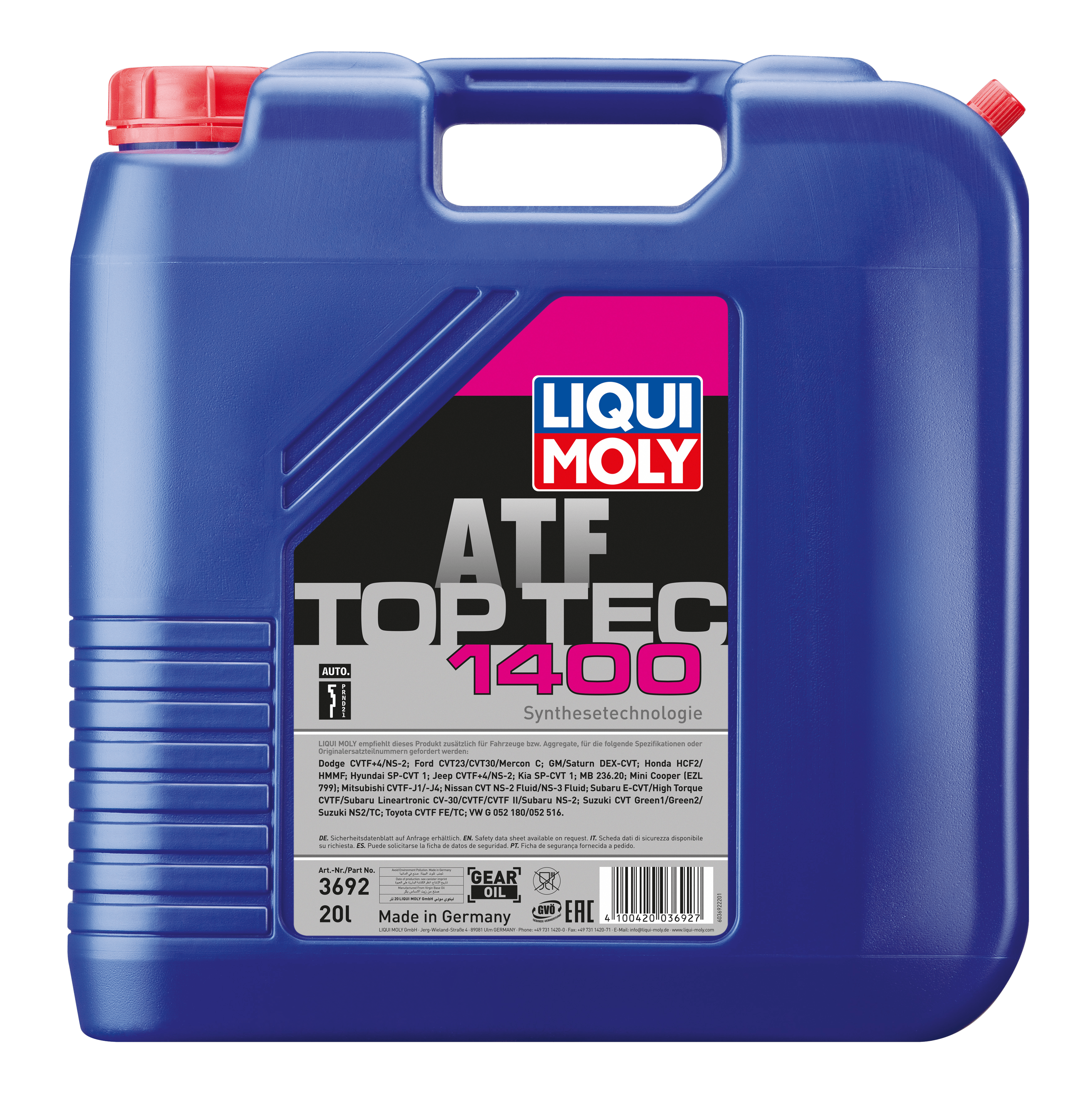 LIQUI MOLY Top Tec ATF 1400 20L - Transmission Oil – VAGPARTS