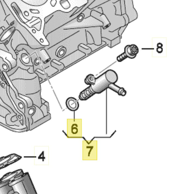 06M115393F - Oil Pressure Control Valve - Audi B8/B9/C8/4M & Touareg CR (2.9TT & 3.0 TFSI)
