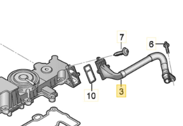 07K103213K - Breather Line - Genuine Volkswagen