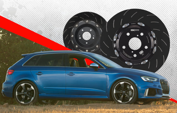 SG2F036- EBC Racing 2-Piece Floating Brake Disc Rotors (Pair) - Audi RS3 8V (HATCH)