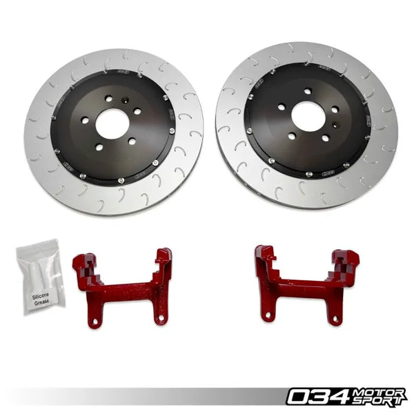 034 Motorsport - 2-Piece Floating Rear Brake Rotor 370mm Upgrade Audi B9 A4/S4/A5/S5/Q5/SQ5 - RED