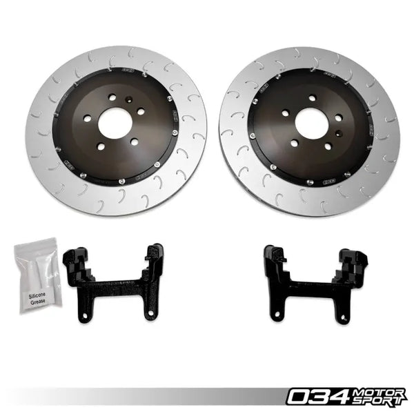 034 Motorsport - 2-Piece Floating Rear Brake Rotor 370mm Upgrade Audi B9 A4/S4/A5/S5/Q5/SQ5 - BLACK