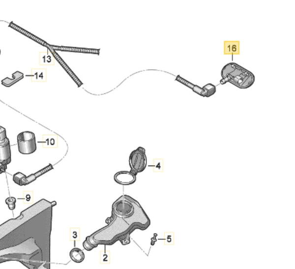 83A955987A - Spray Nozzle, Heated (Left) - Genuine Audi