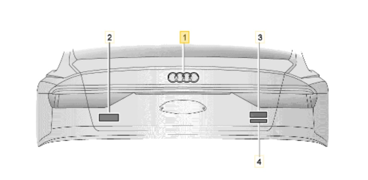8Y5853742A T94 - Audi Rear Rings (Gloss Black) - 8Y S3 - Genuine Audi