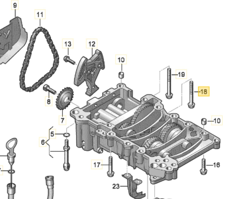 WHT000006 - Hex collared bolt M7x70 - Genuine Volkswagen