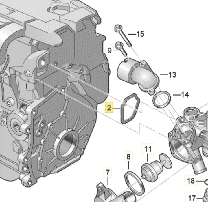 021121119A - Engine Coolant Outlet Gasket - Genuine Audi / Volkswagen