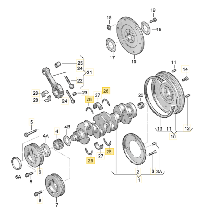 026105635A - Engine Crankshaft Thrust Washer - Genuine Audi / Volkswagen