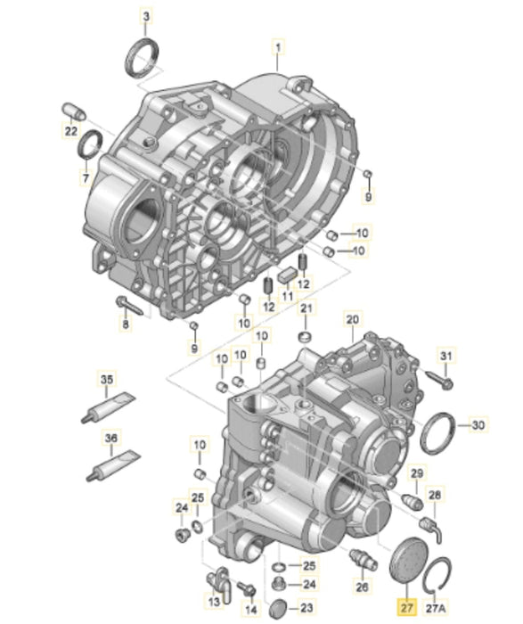 02M301211D - Transmission Case End Cap - Genuine Volkswagen