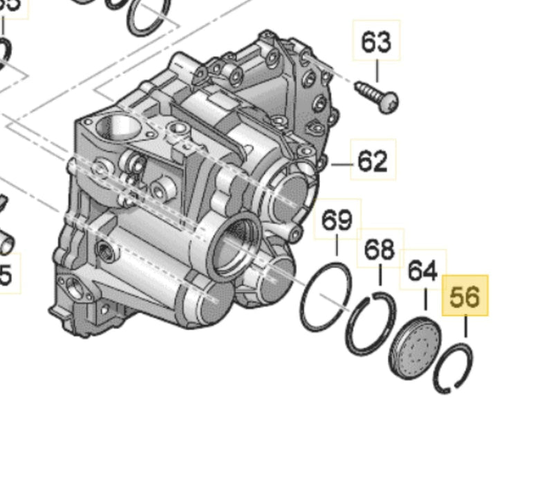 02Q311187 - 02Q Manual Transmission Input Shaft End Cap Retaining Clip - Genuine Volkswagen
