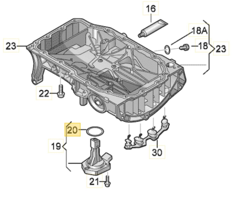 038103196B - Engine Oil Level Sensor Seal - Genuine Audi / Volkswagen