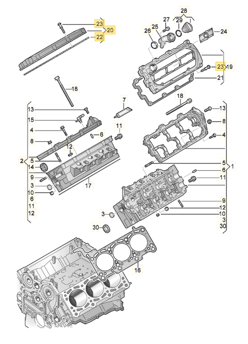 059103470AC - Cylinder head cover, cylinders 1-3, Audi & Volkswagen 3.0 TDI - CASA, CASD, CATA