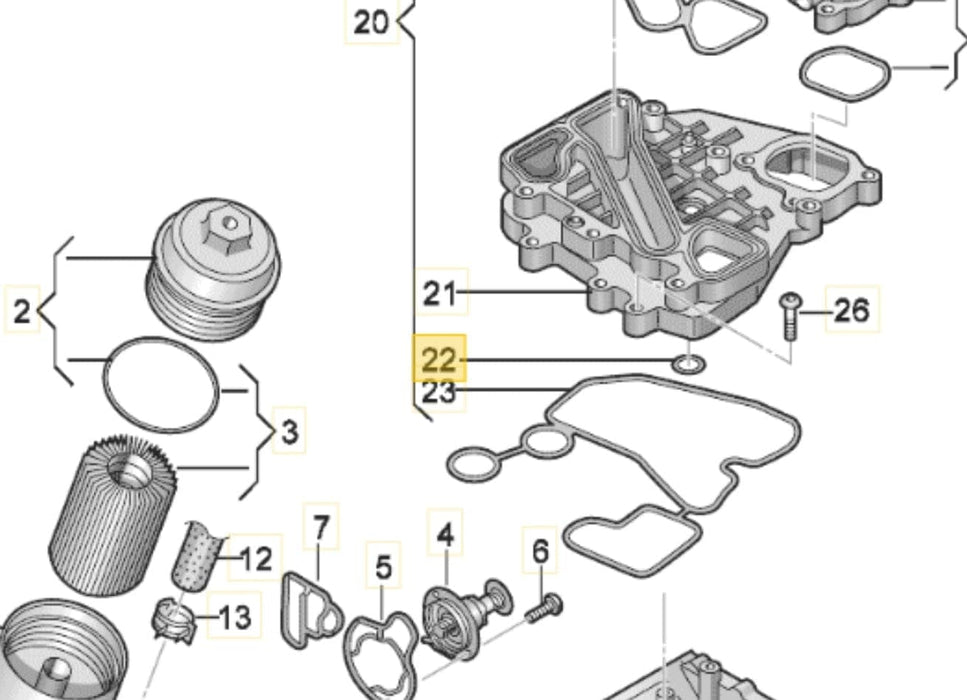 059117070A - Engine Oil Cooler O-Ring - Volkswagen Touareg 3.0 V6 TDI & Audi B8/C7