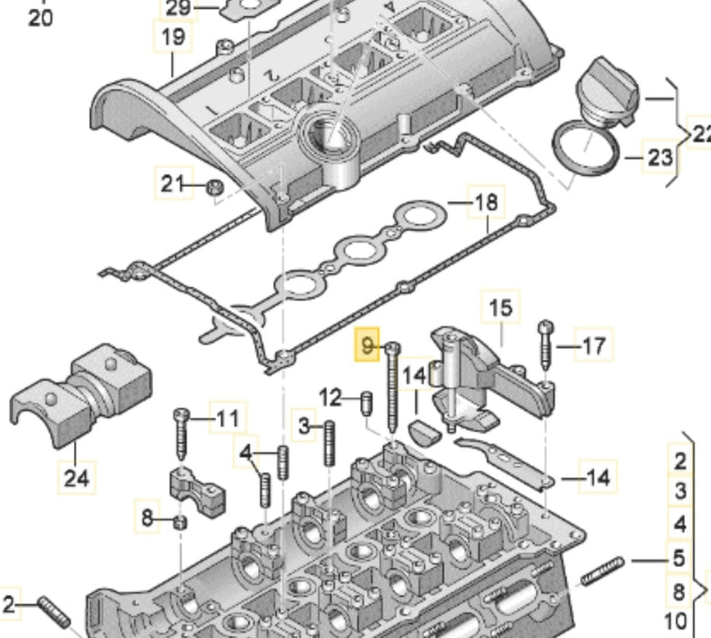 06A103385A - Engine Cylinder Head Bolt TT Tt Quattro A4 A4 Quattro - Genuine Audi