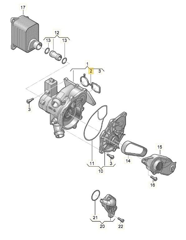 06L121139A Thermostat Housing Gasket Audi 8V S3/TT/TTS & Volkswage