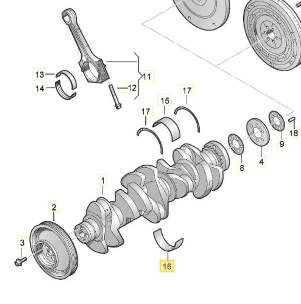07K105591JVIO - Crankshaft Bearing Shell - Audi 8V.5 RS3/RSQ3/TTRS