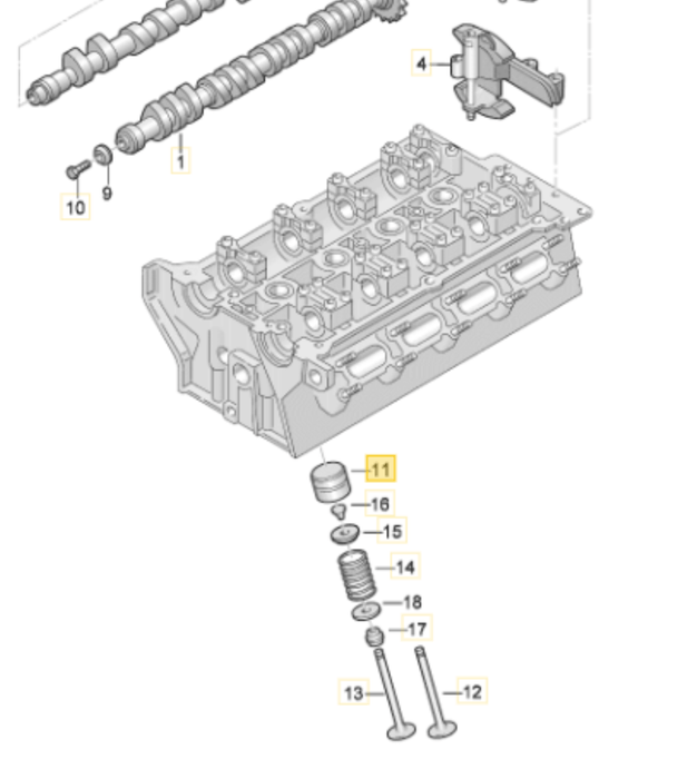 420 0046 10 - INA Intake Valve Tappet - Audi 8L/8N & Volkswagen MK4/3B/9N