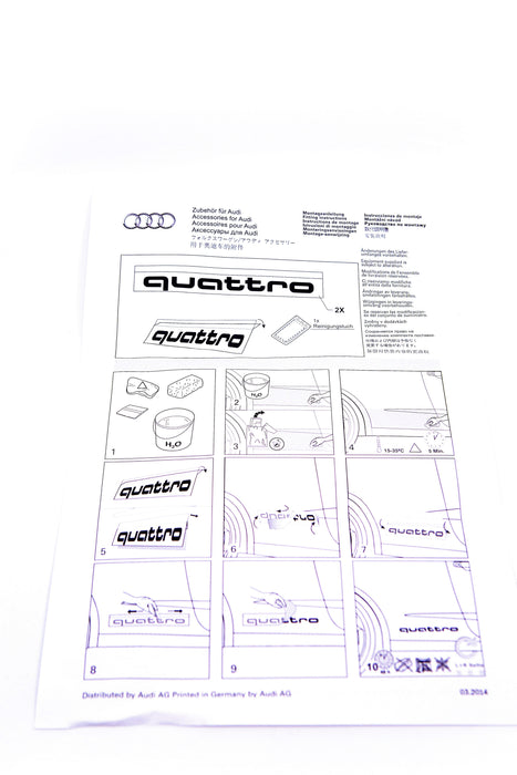 4G0064317A Y9B - Audi "Quattro" Decal/Stickers (Brilliant Black)