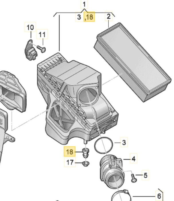 8K0129669 - Air Box Mounting Grommet - Genuine Audi / Volkswagen