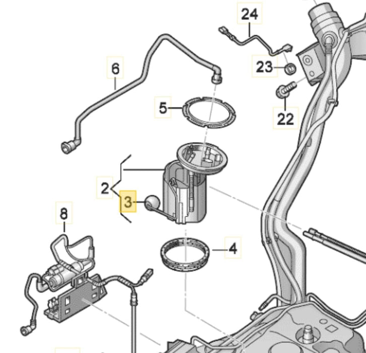 8V0919673D - Audi RS3/TTRS - Fuel Gauge Sender