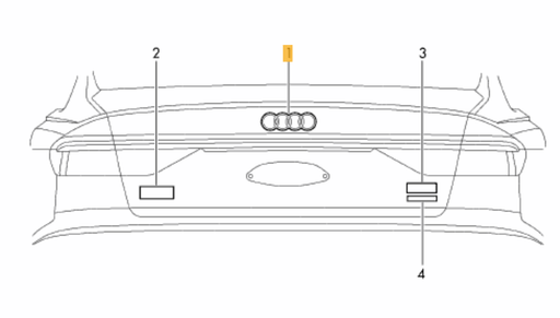 8X0853742B T94 - Rear Audi Rings for Q3 & RSQ3 (Gloss Black)