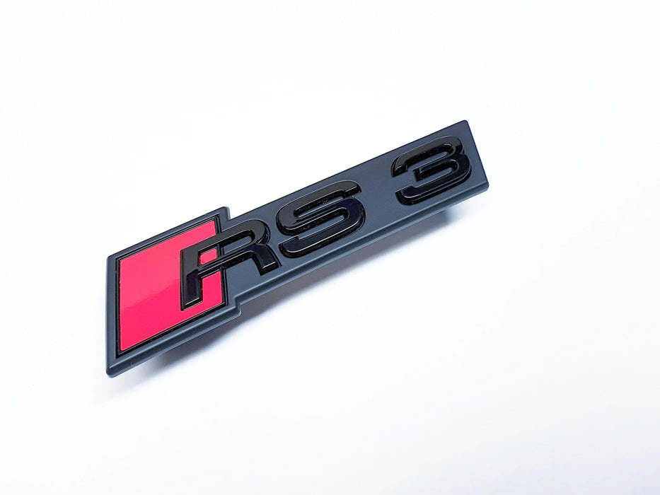 Audi 'RS3' Front Grille Gloss Black Badge - 8V5853736B T94 - Genuine