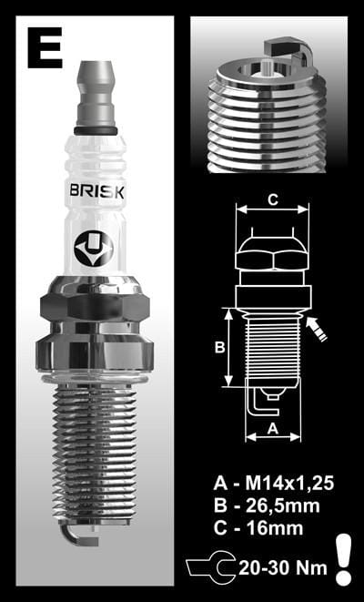 BRSK-ER10S-4 - Set of 4 Brisk Racing ER10S Silver Spark Plug