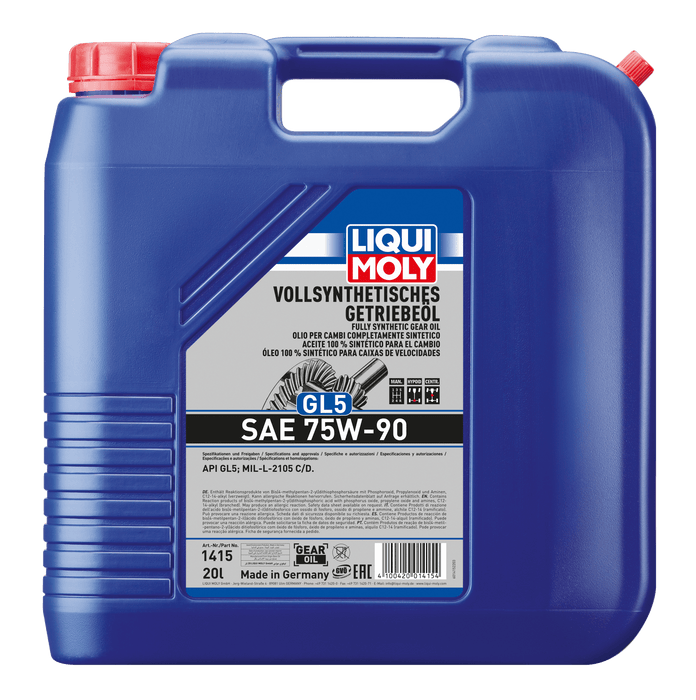 LIQUI MOLY Fully Synthetic Gear Oil GL5 75W-90 20L - Gearbox Oil