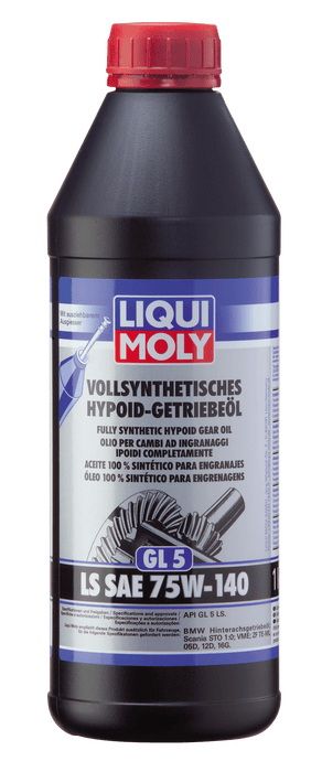 LIQUI MOLY - Fully Synthetic Gear Oil (API GL5) LS 75W-140 (1L) - Differential Oil