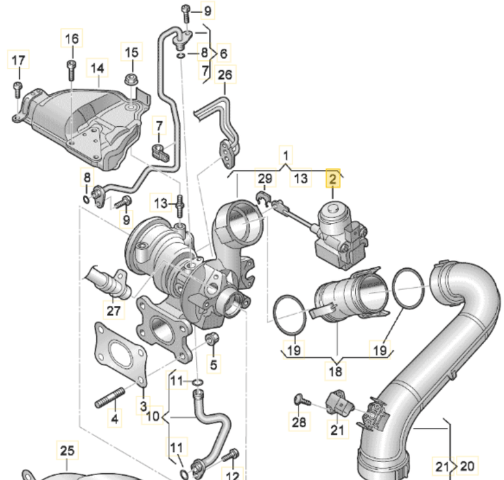 Repair Kit for Servomotor - Audi A1 1.4 TSI & Volkswagen Golf MK7 1.4 TSI - 04E198725P