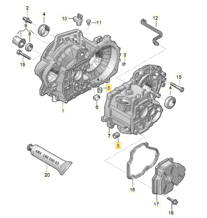 WHT001882 - Sealing Plug M24 x 1.5 - Audi 8P A3, Volkswagen MK6 Golf