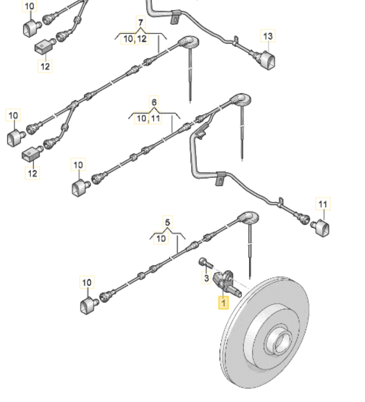 WHT003859 - Speed Sensor / ABS sensor (Left) - Audi 8P/8J & Volkswagen ...
