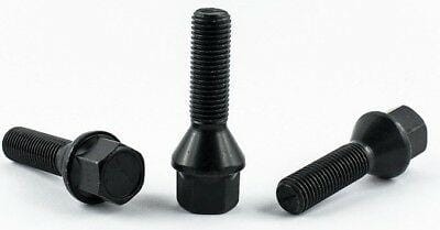 Wheel Bolt 10-Pack - M14x1.25 50mm 60 Degree Cone seat, Black