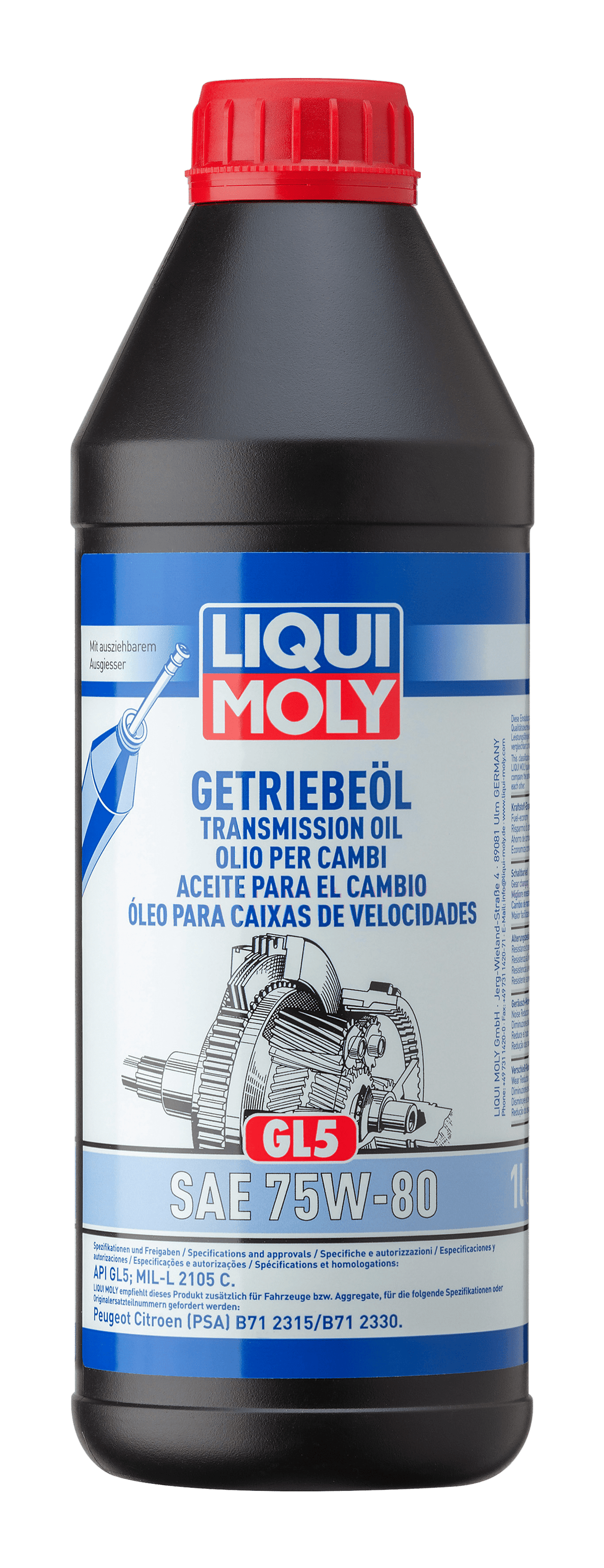 LIQUI MOLY Gear Oil GL5 75W80 Manual Transmission Fluid Volkswage