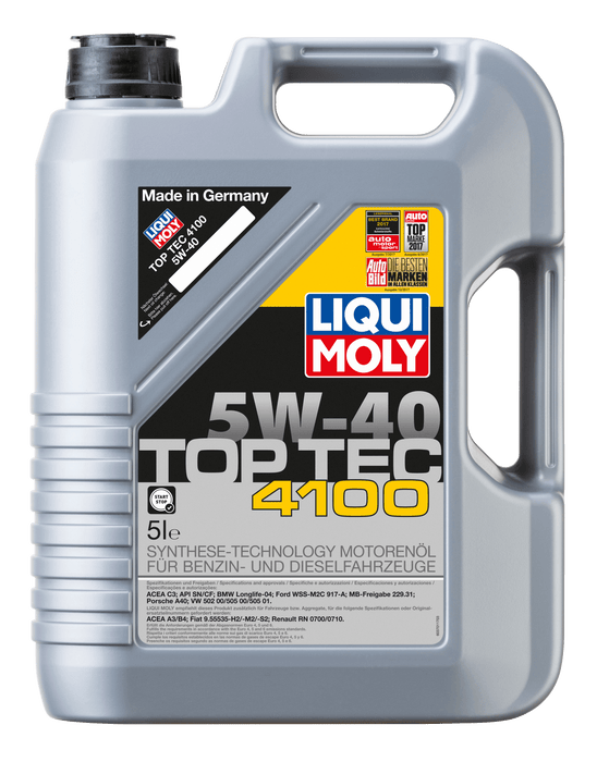 LIQUI MOLY - Top Tec 4100 5W-40 (5L) - Engine Oil - Volkswagen 505 specification